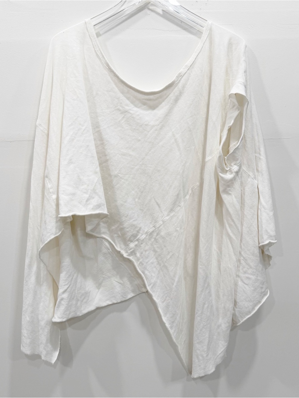 We The Free Angel Tee White X-Large Cotton Asymmetric Loose Fit